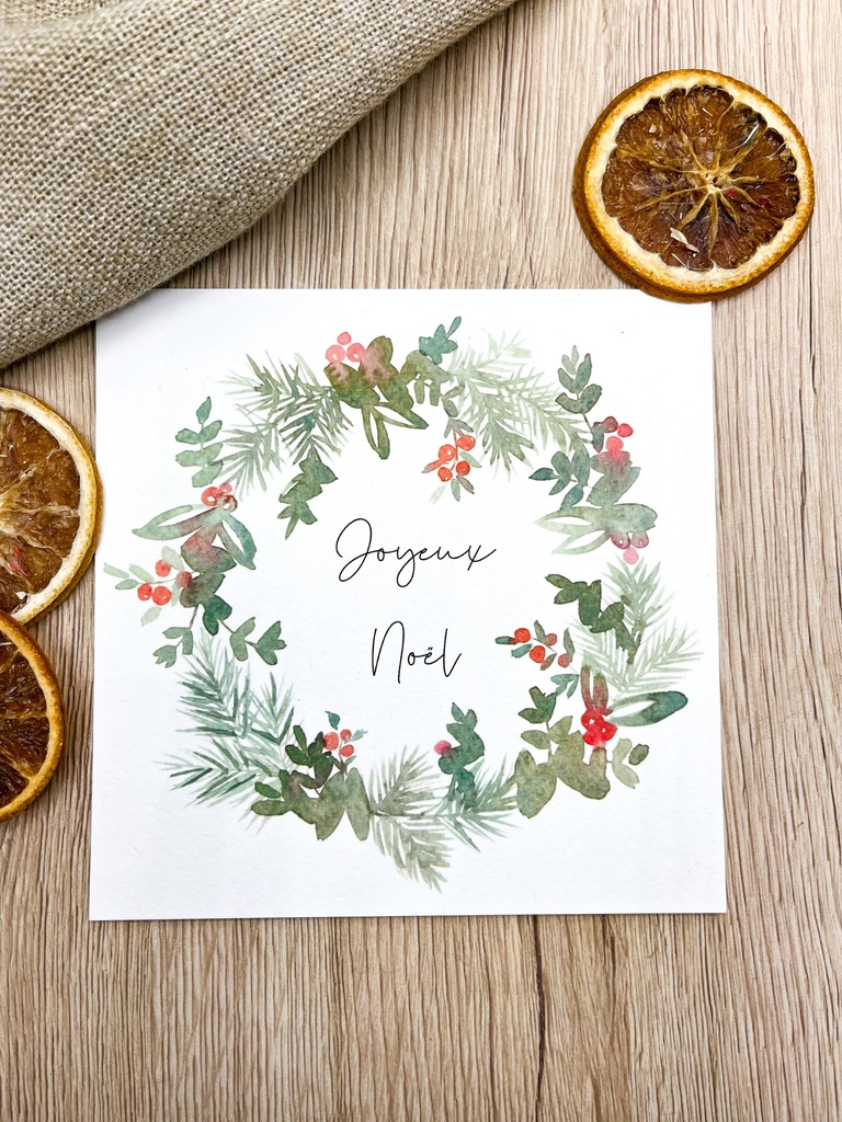 Carte Couronne de Noël