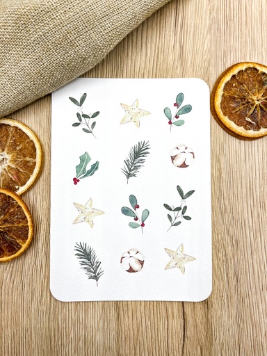 Carte Feuilles de Noël