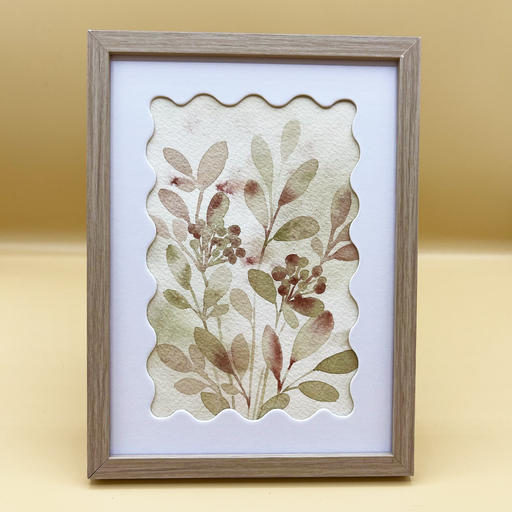 Aquarelle feuilles brunes et vertes